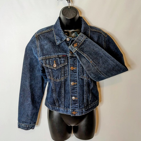 l.e.i. Blue Denim Jean Jacket Junior's Size Medium - Picture 3 of 6
